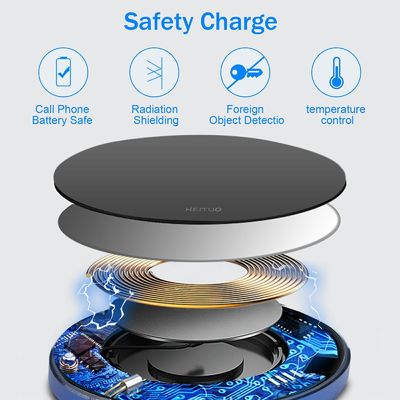 ポータブル 2 In 1 Qi ワイヤレス充電パッド 10W スマホ用 鏡面