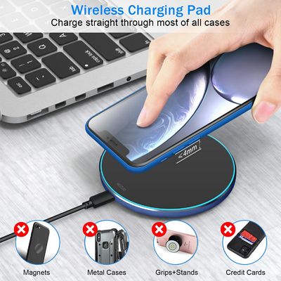 ポータブル 2 In 1 Qi ワイヤレス充電パッド 10W スマホ用 鏡面