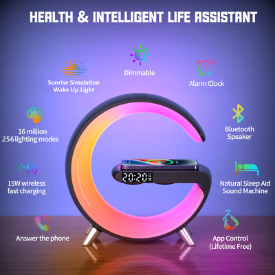 低調なBluetoothスピーカー チ充電付き 夜用ライト充電器 15w