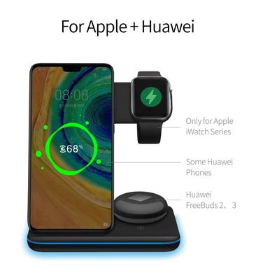 防火QIワイヤレス充電ドック 15w 3In1 ランプ付き充電スタンド