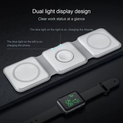 磁気サムスン Qi 充電スタンド 3 In 1 折りたたみワイヤレス充電器 15w