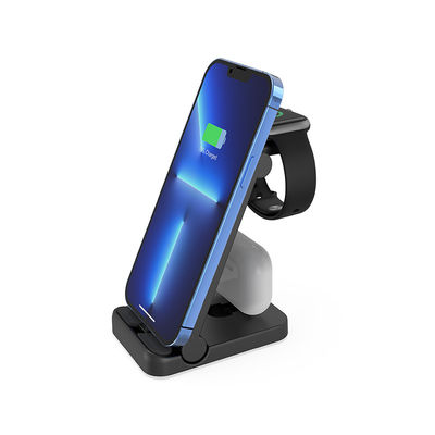 ポータブル 3 In 1 多機能無線充電器 Qi 15w 急速充電