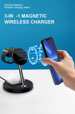 FCC認証の磁気携帯充電器 4イン1 無線充電ステーション 15w