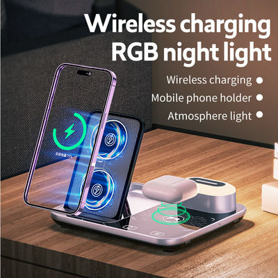 RGB Qi 無線充電器 ドックベース 205KHz 黒