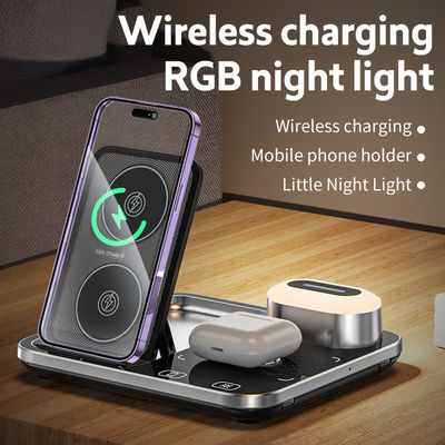 RGB Qi 無線充電器 ドックベース 205KHz 黒