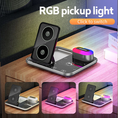 RGB Qi 無線充電器 ドックベース 205KHz 黒