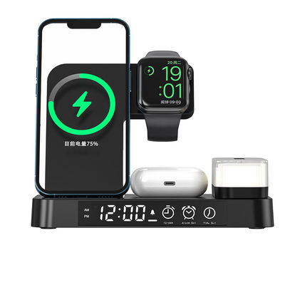 ABS素材 5 In 1 ワイヤレス充電器, LED インジケーター付きワイヤレス充電器 時計
