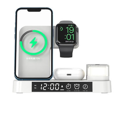 ABS素材 5 In 1 ワイヤレス充電器, LED インジケーター付きワイヤレス充電器 時計