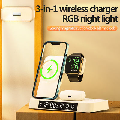 ABS素材 5 In 1 ワイヤレス充電器, LED インジケーター付きワイヤレス充電器 時計