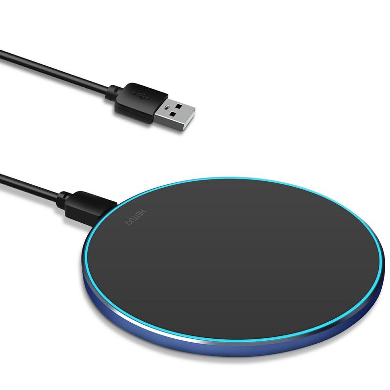 ポータブル 2 In 1 Qi ワイヤレス充電パッド 10W スマホ用 鏡面