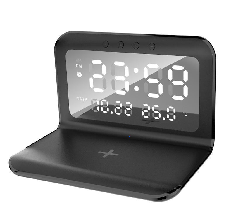 LEDディスプレイ 4イン1 Qi ワイヤレス充電器 ワイヤレス電話充電器 時計15w